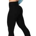 Sunzel Flare Leggings, Crossover Yoga Pants with Tummy Control, High-Waisted and Wide Leg (Black, XXL)