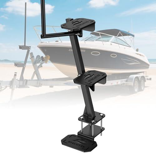 Boat Trailer Step with Handrail - Durable 3 Steps Design, Anti-Slip Mats & 500LBS Capacity - Easy Install & Fits Trailer Tongues 3" to 4" Wide & Up to 5" High