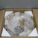 WUZUPS Chandelier 3-Light Semi-Flush Mount Ceiling Light Frosted White Glass Shade Modern Lighting Fixture for Diningroom Hallway Kitchen Bathroom, H 10" x W 14.8", E12 Base, Gold