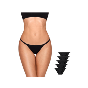 Aogda Thong Women's Underwear Low Rise String Bikini Cotton Panties Tagless Stretch Panty 5 Pack XS