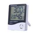 Temperature Humidity Meter,LCD Electronic Digital Outdoor/Indoor Thermometer Hygrometer with Clock Time Humidity Monitor for Home,Bedroom,Pet,Reptile,Plant,Greenhouse,Basement,Guitar (HTC-1)