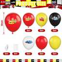 Race Cars Balloons,30 Pcs 12inch Red Yellow White Balloons Race Printed Latex Balloon for Checkered Flags Racing them Party Boys Birthday Fast Gathering Decorations Supplies