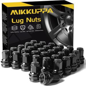 MIKKUPPA OEM M14x1.5 Lug Nuts - Replacement for 2017-2025 Ford F250 F350, 13/16" 21mm Hex Black Closed End Mag Seat Lug Nuts HCPZ-1012-B, HCPZ-1012-A (32pcs)