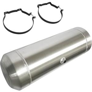 JSD 5 Gallons Aluminum End Fill Spun Fuel Gas Tank Cell + Bracket Overall 8 x 24 Round Fuel tank 1/4" NPT
