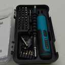 Electric Screwdriver Kiprim 4V Rechargeable Adjustable Torque Cordless Screwdriver Gun with 33 Magnetic Bits Set (2 Drill Bits included),Dual Flashlights,Carrying Box,Type C Cable