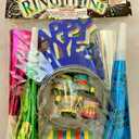 Metalic 8" HAPPY NEW YEAR Party Pack with Set of 4 Hats & Horns