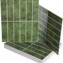 Art3d 10-Sheet Faux Marble Peel and Stick Backsplash Tile for Kitchen Wall Bathroom Countertops, 11.4 inch x 9.1 inch Stick-on Glazed-Ceramic Finish Resist to Water, Heat and Scratches, Green