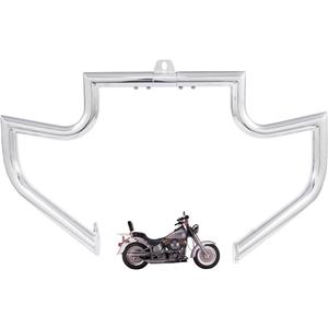 1.5" Fat Crash Bar Engine Guard Highway Bar for Harley Heritage Softail Fatboy 1986-1999 (Chrome)