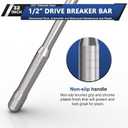 32-Inch 1/2” Drive Breaker Bar, Heavy Duty Extension Breaker Bar, 250° Rotatable Head, Premium Chromium Molybdenum Steel, Mechanical Work, Automobile and Motorcycle Maintenance and Repair
