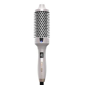 K&K Thermal Brush Heated Round Brush - Blowout Look Volumizer with 1.7 inch Heated Round for Hair Styler Tool Hair Straightener and Curler 2 in 1 Dual Voltage Temperture Contronal (Silver, 1.7 Inch)