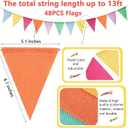2 x Pastel Color Pennant Banner Flags, Triangle Banner Flags Outdoor, Burlap Bunting Flags for Birthday Party Festival School Classroom Carnival Garland Hanging Decorations 4 Strings