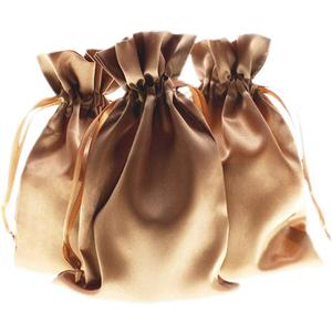 3" x 4" Old Gold Satin Gift Bags, Jewelry Bags, Wedding Favor Drawstring Baby Shower Christmas 50 per Pack