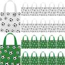 Sweetude 24 Pcs Sports Non Woven Gift Bags Snack Goodies Candy Treat Bags for Sport Party Decorations Party Supplies, 7.9 x 7.9 Inch(Soccer)
