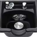 Shampoo Bowl for Salons, Black ABS Plastic Shampoo Sink for Home, Easy to Clean and Install Salon Shampoo Bowls for Hair Stylist