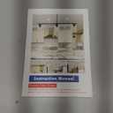 Kitchen Island Lighting, 3 Lights Linear Chandeliers Rectangle Pendant Light Fixtures for Dining Room Farmhouse Hanging Light with Glass Shades (Chrome)