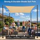 4 Pack 11.9 Ft Shade Sail Poles, Heavy Duty Metal Outdoor Support Post Kit, Rust-Resistant Shade Sail Support Poles, Adjustable Metal Sun Shade Poles for Patios, Courtyards, Backyards and Gardens, 12 ft- Diameter 2.28