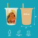 The First Years Take & Toss Moana Straw Cups - Spill-Proof Kids Cups with Snap-On Lids and Straws - Portable and Dishwasher Safe - 10 Oz - 10 Count - Ages 18 Months and Up