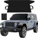 EcoNour Jeep Windshield Snow Cover | Durable 600D Oxford Fabric Winter Car | Windshield Ice Cover for Jeep Wrangler, Bronco, Gladiators | X-Small