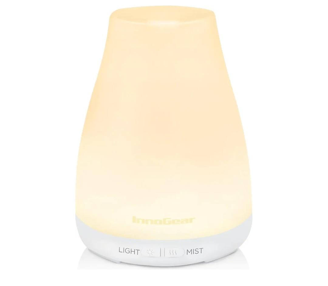 InnoGear Essential Oil Diffuser, Ultrasonic Diffusers for Home Aromatherapy Humidifier for Bedroom Room 7 Colors LED 2 Mist Mode Auto Off, Basic White