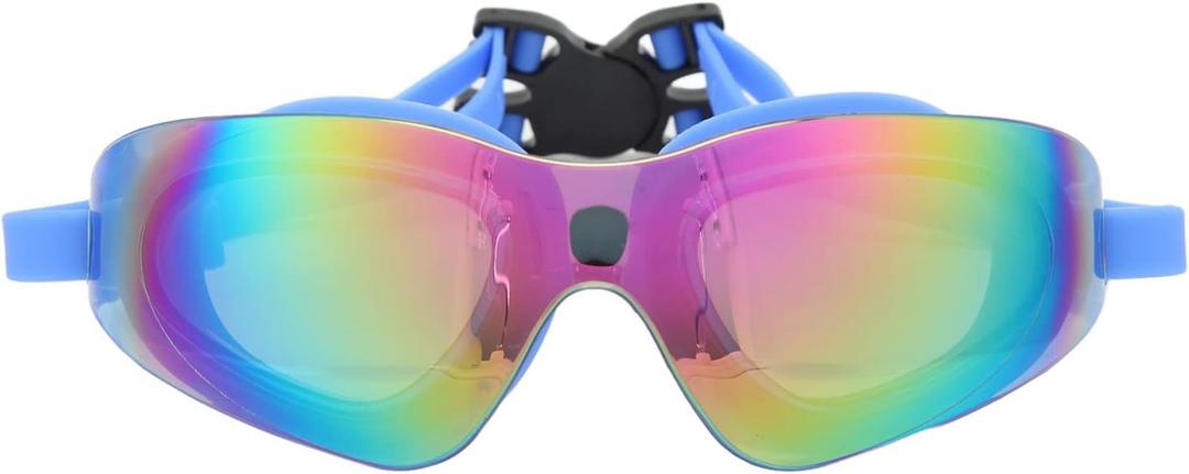 Swim Goggles for Men Women, Swimming Goggles with Adjustable Strap and Storage Box, Anti Fog Goggles for Adult (Blue)