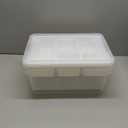 Plastic Storage Box with Removable Tray Craft Organizers and Storage Clear Storage Container for Organizing Bead, Tool, Sewing, Playdoh (White, 2Pack-17QT)