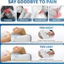 Cervical Neck Pillow - Ergonomic Contour Cooling Memory Foam Pillows for Neck and Shoulder Pain Relief, Orthopedic Bed Pillow for Side Back Stomach Sleeper with Washable Pillowcase