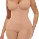 FeelinGirl Shapewear Tummy Control Seamless Bodysuit Hip Enhancer Body Shaper for Women (XXL)