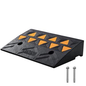 VEVOR Rubber Curb Ramp 4.25" Rise Height Sidewalk Curb Ramp, 11.8" Width 19.7" Length Driveway Ramp for Curb, 15T Heavy Duty Rubber Ramp for Forklifts, Trucks, Buses, Cars, Wheelchairs, Bikes (Black)
