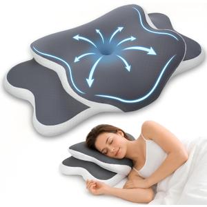 Ergonomic Cervical Pillow for Neck Pain Relief, Grey, 60*36*13cm