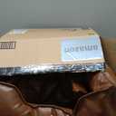 Leather dog small cat bed furniture for Small Medium Size Sofa with Removable Sofa Cushion Non-Slip Base Durable Supportive Furniture Faux Ultra Soft Texture Rectangle Pet with Non-Slip Bottom(Brass,S