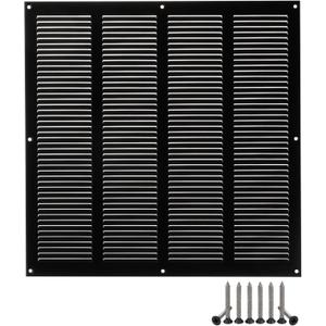 14x14 Vent Cover with Built-in Screen - Black Return Air Grille for Wall or Ceiling - Rectangular Metal HVAC Ventilation Register - Outer Dimensions: 15.75" W x 15.75" H, 14x14 inch - duct opening