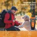 Dog Bark Deterrent Devices Ultrasonic Anti-Barking with 3X Emitters, Up to 35FT Long Range Control, Rechargeable & Portable for Safe Effective Dog Training Indoor Outdoor Use, Black