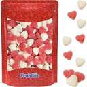 Fruidles Half-Pound Valentine's Strawberry Banana Sanded Mini Gummi Hearts Gummy Candy, Allergy Friendly, Non-GMO, 5g Candies, No Artificial Sweeteners Gummy Pack Of 2 EXP. 2027/06/08