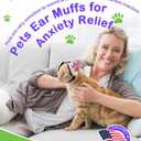 Calming Earmuffs for Cats and Small Dogs - for Anxiety Relief - Noise Canceling for Fireworks, Thunderstorms, Pet Grooming & Force Drying - Dog Ear Muffs Noise Protection (White, Small)