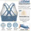 RUNNING GIRL Sports Bras for Women,Seamless Strappy Sports Bra High Support Crisscross Back with Removable Pads (Medium, Blue)