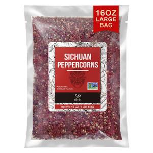 Soeos Sichuan Peppercorns, 16oz(454g), Authentic Szechuan Red Peppercorn, Numbing and Tingle Effect, Less Seeds, Strong Flavor, Essential for Mapo Tofu, Kung Pao Chicken and Asine Cusine (No BB date)