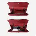 Women Faux Suede Pleated Bow Evening Bag Elegant Clutch Purse Handbag Formal Wedding Prom Party