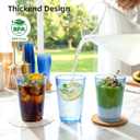 200 Pack Blue Plastic Cups, 12 oz Clear Plastic Disposable Cups, Big Size Fancy Party Cups for Party, Wedding, Reception
