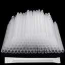 Mifoci 1000 Pcs Bulk Disposable Straws Individually Wrapped Plastic Clear Bubble Tea Straws for Drinking Shakes, Milk, Popping Pearls, Hot Cold Beverages Home Use Restaurant, 8 in Long