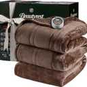 Beautyrest Heated Blanket, Electric Blanket, Soft, Warm, Reversible Plush - Sherpa Heating Blanket with 20 Heat Settings, 1-10 hrs Timer Auto Shut Off, Machine Washable, Full (84 inx80 in), Chocolate