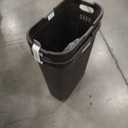 Mind Reader 40L Slim Laundry Hamper, Clothes Basket, Lid, Wicker Design, Plastic, 18"L x 10.4"W x 23.5"H, Set of 2, Brown