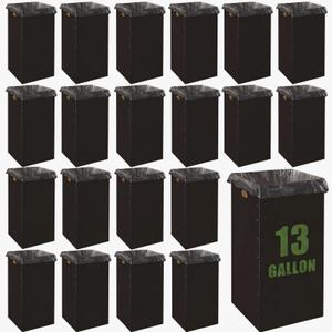 Nosiny 20 Pcs 30 Gallon Disposable and Reusable Corrugated Cardboard Trash Cans for Events, Recycling Bins Bulk with Trash Bags, Cardboard Garbage Boxes for Parties 16 x 16 x 30 (Black)