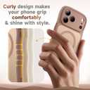 for iPhone 17 Pro Case for Women Girls,Compatible with MagSafe,Camera Control,Full Camera Protection, Cute Wave Magnetic Phone Case for iPhone 17 Pro,Brown