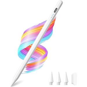 Stylus Pen for Apple iPad A16/11th 2026-2018 iPad Pencil A16/11/10/9/8/7/6,Air 11"/13" M4/M3/M2/5th-3rd,Pro 13"/12.9"/11"/M5/M4,Mini A17 Pro/6/5th Stylus Palm Rejection Tilt Sensitivity Fast Charge (White)
