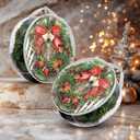YAYODS 6 Pack Wreath Storage Container 30 Inch Wreath Storage Bag Heavy Duty Christmas Wreath Boxes with Clear Window for Xmas Holiday Seasonal Wreath Garland (White)