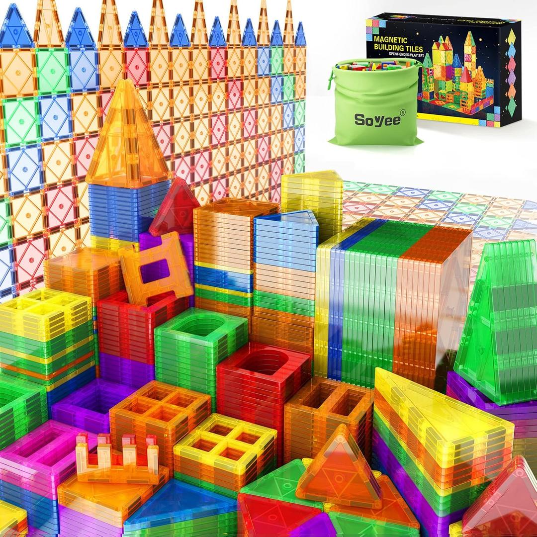 DMOIU 102PCS Magnetic Tiles Building Blocks Stem Toys for 3+ Year Old Boys and Girls Montessori Toys Toddler Kids Gifts Parents Approved Sensory Toys
