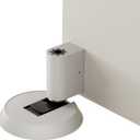 Brass Windproof Door Stoppers Heavy Duty Mechanical Floor Door Stop Height Adjustable Keep Door Open Door Catch Holder Wall Protect with Screws, Matte White, 1 Pack