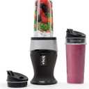 Ninja Fit Compact Personal Blender | Portable Blender for Smoothies, Shakes, and Frozen Blending | Includes (2) 16-oz. To-Go Cups and Spout Lids | 700 Watt | Black | QB3001SS