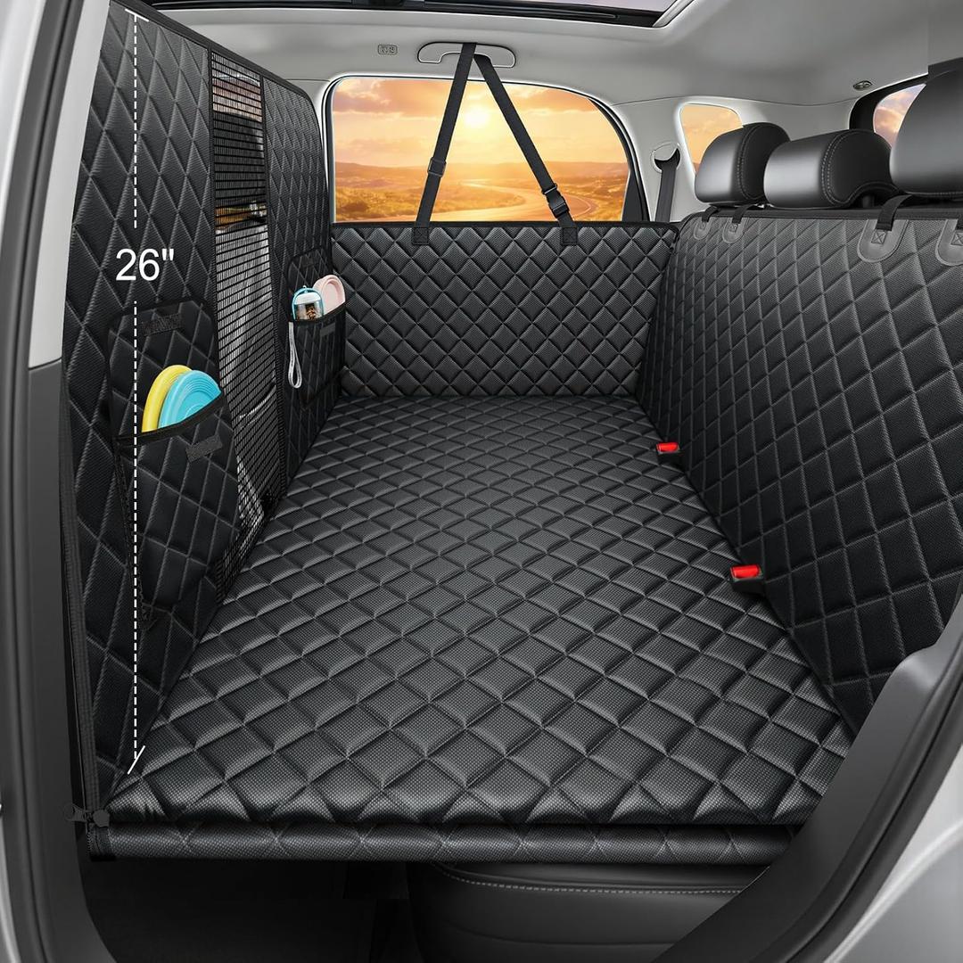 URPOWER Back Seat Extender for Dogs, Large Hard Bottom Dog Car Seat Cover