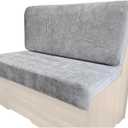 Dulepax RV Dinette Booth Cushions with Memory FoamReplacement Camper CushionsDinette Seat for Camper TrailerRV Dinette Seat Including 1 Backrest & 1 Bench,RV Sofa,RV Couch,Grey,40inch.